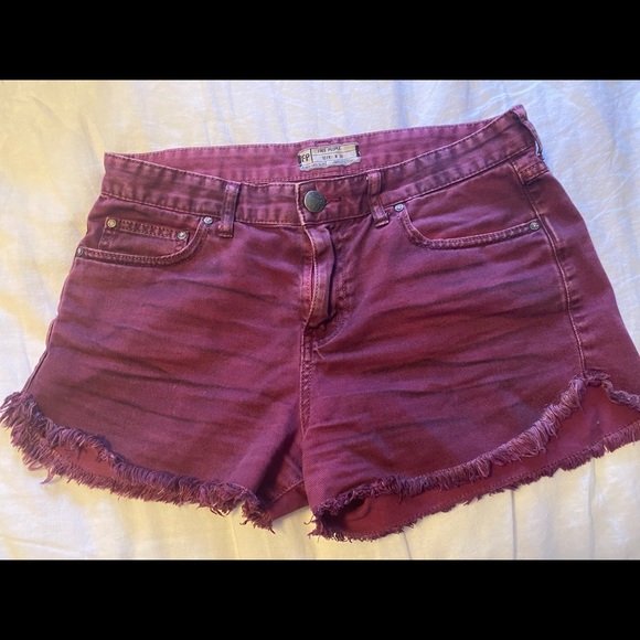 Free People merlot cut offs